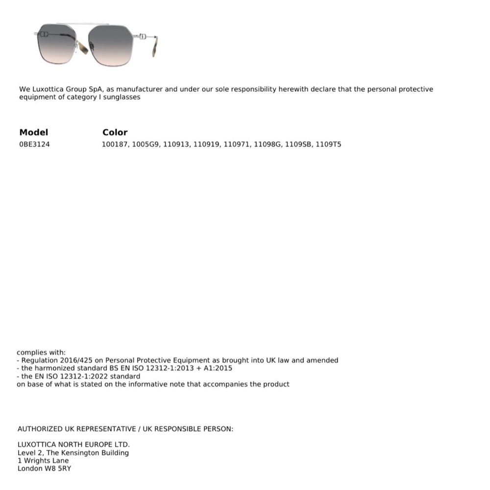 Burberry Glasses - Picture 9 of 9